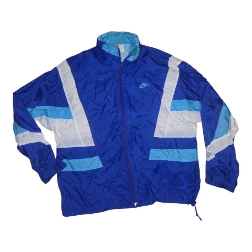 Vintage Nike Royal Blue and White Windbreaker